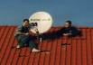Sat-Anlage bei der Montage